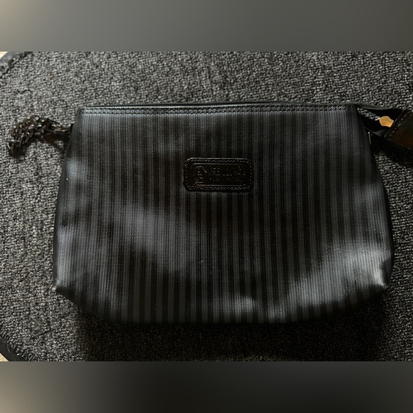 AUTH FENDI Vintage Black Crossbody Bag / Pouch Retrofitted Into Purse - Picture 2 of 6